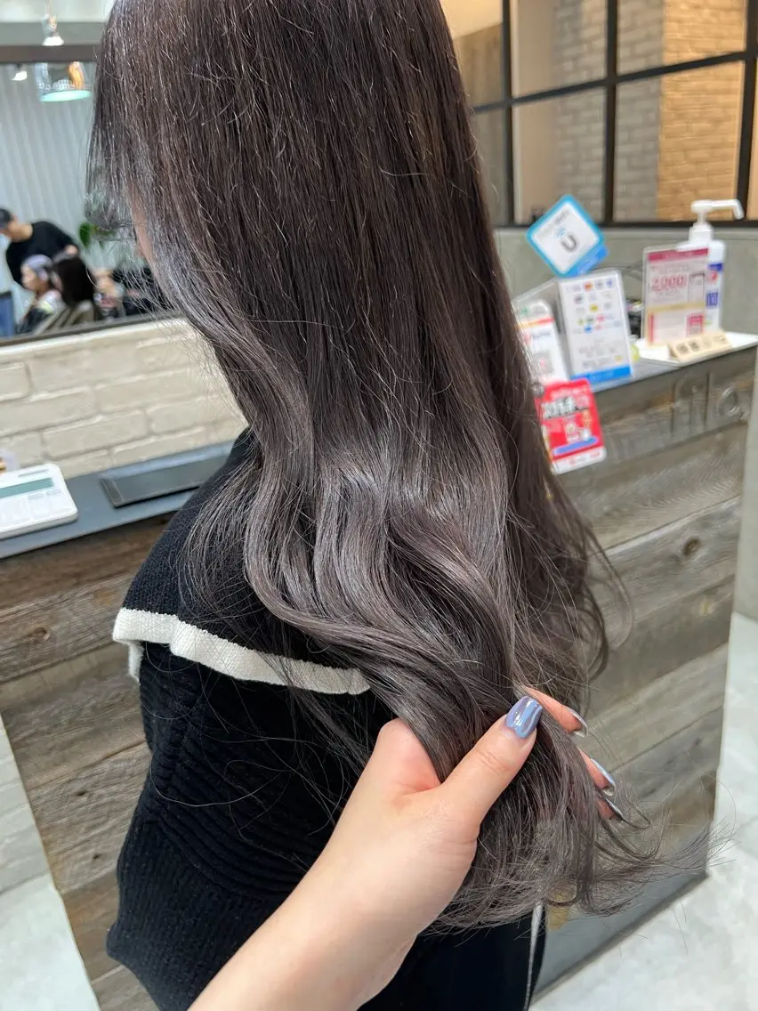 ロング カラー アディクシーカラー ブリーチ 透明感カラー グレージュ ヘアカラー 🌿ニュアンス/髪質 改善🌿Fukudaのヘアスタイル