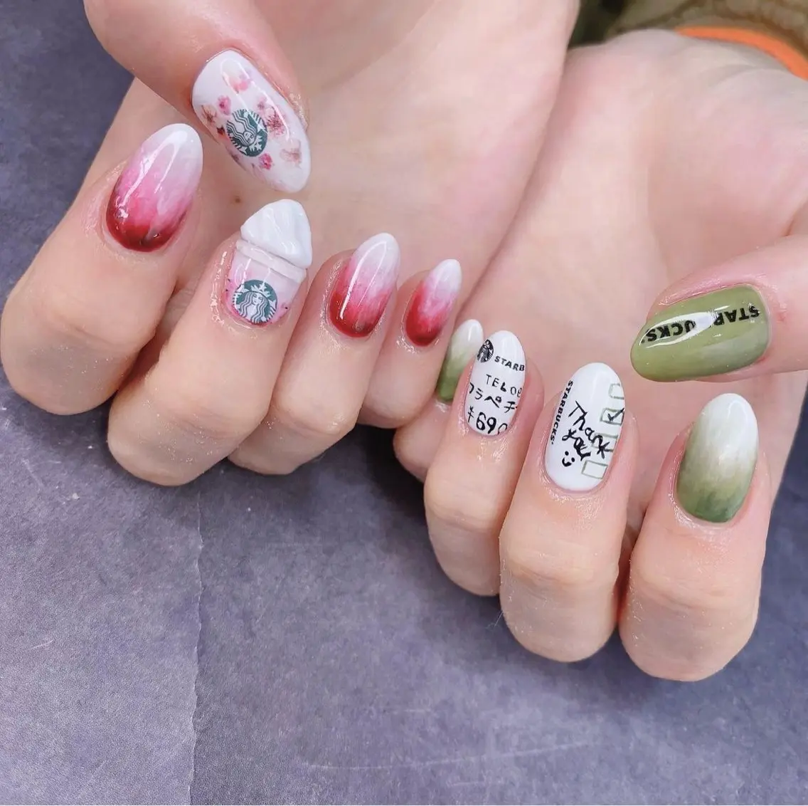 ネイル 渋谷／チップ長さ出し 👑アプレgel-xのネイルデザイン
