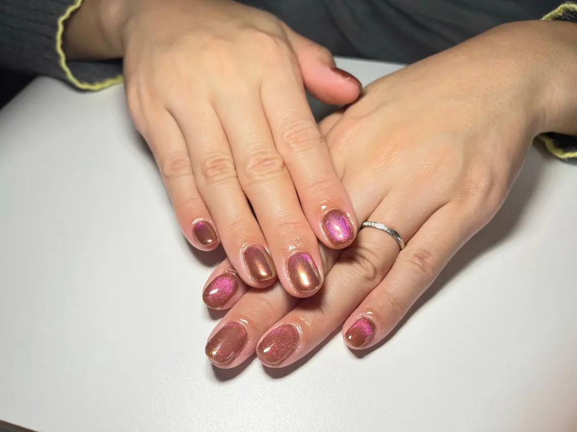 ネイル ブラウン マグネットネイル Nail salon Caco.のネイルデザイン