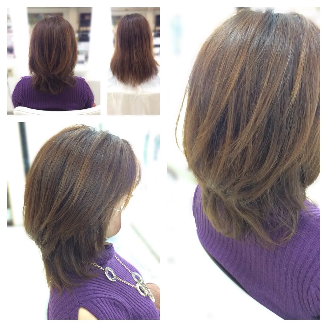 ミディアム ボブ レイヤーカット Hair VERDEのヘアスタイル