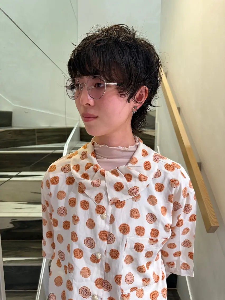 ショート パーマ ショートヘア カット パーマ トリートメント 岡田 万侑のヘアスタイル