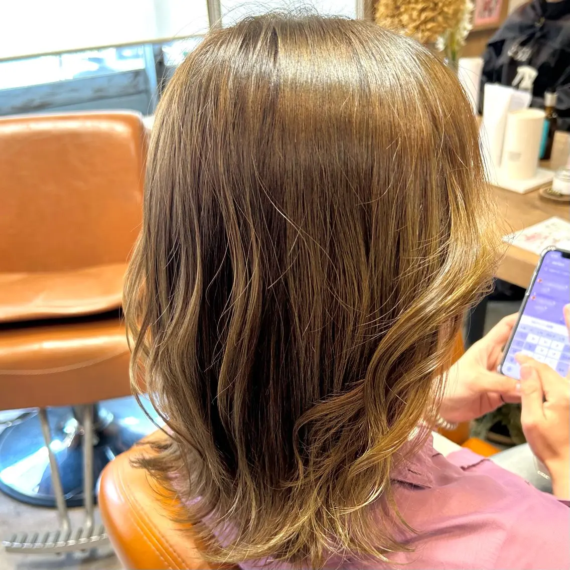 ミディアム カラー ヘアカラー トリートメント HARE nene🐿🍡のヘアスタイル