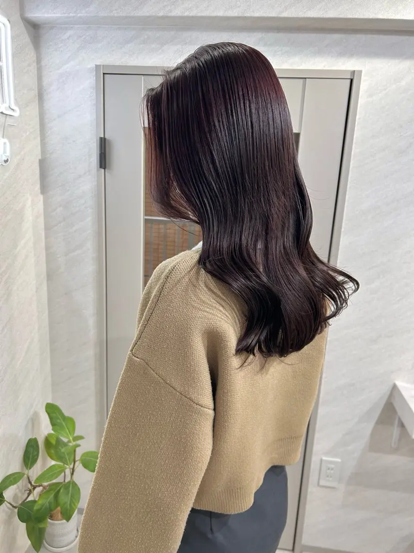 ロング カラー カット ヘアカラー トリートメント 髪質改善will hairdesignのヘアスタイル