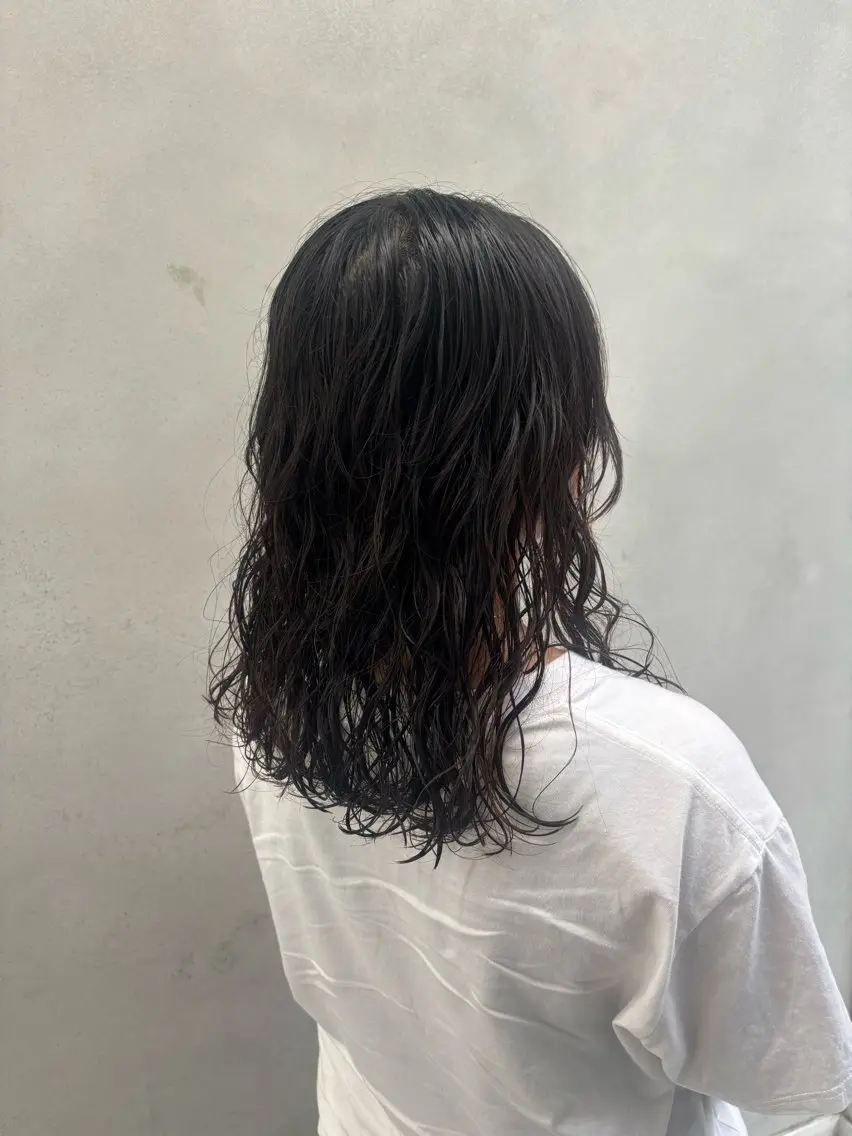 ミディアム パーマ ミディアムパーマ カット パーマ 中田 渚のヘアスタイル