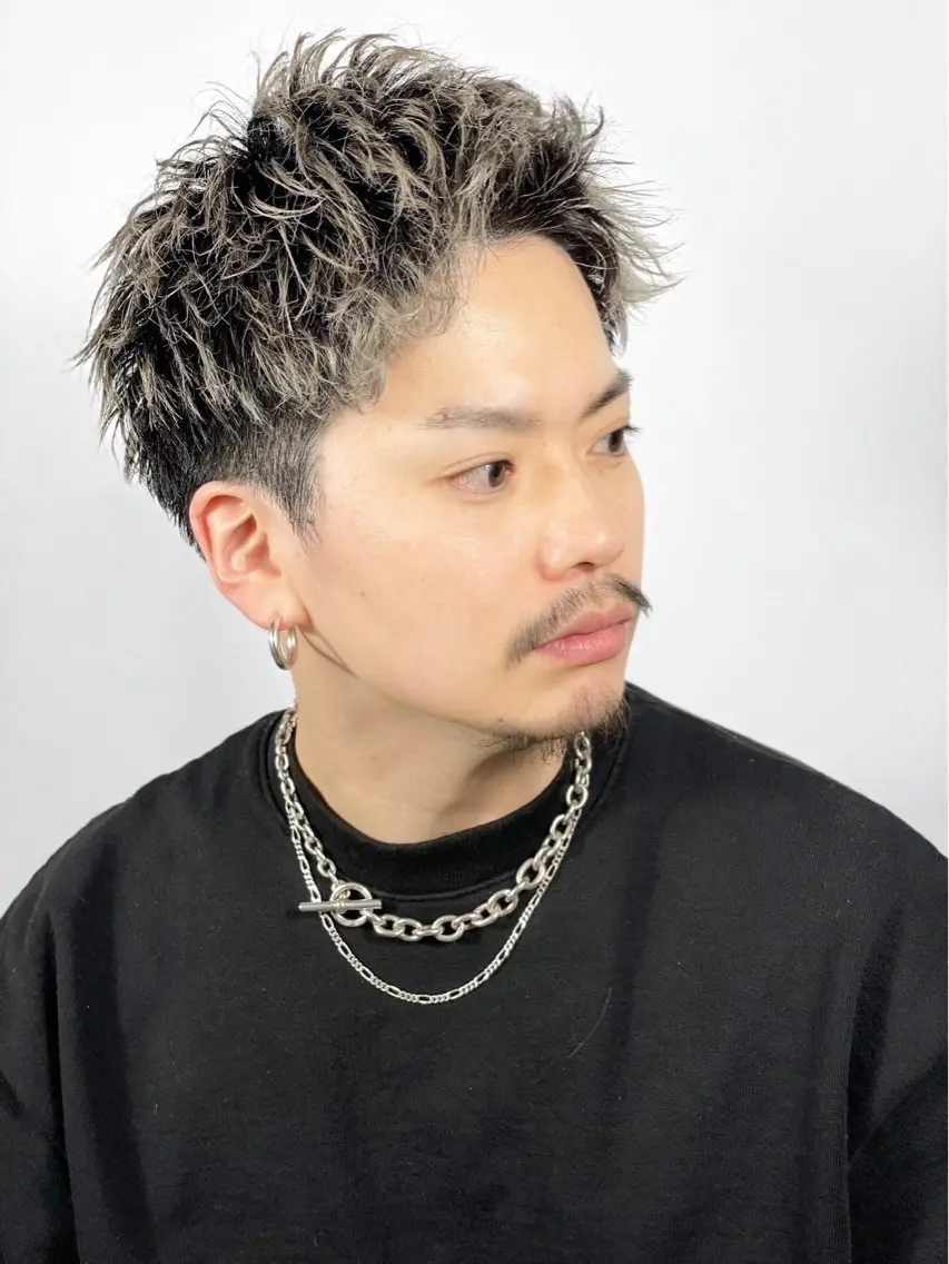ショート メンズ フェード×パーマ 🌟れな🌟のヘアスタイル