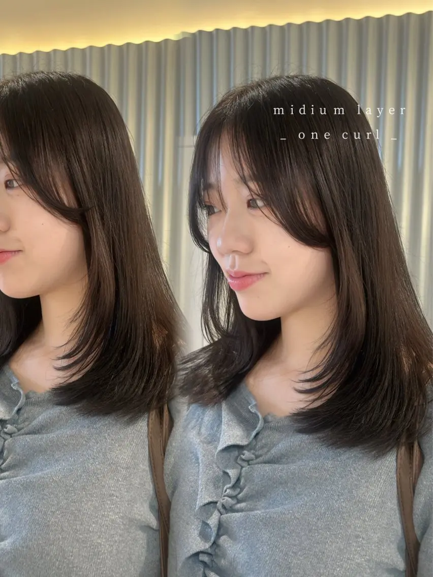 ミディアム カット トリートメント 🤍垢抜け♡透明感 カラーmoeka🤍のヘアスタイル