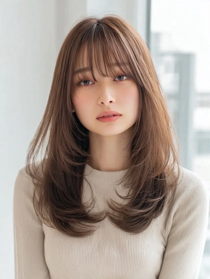 ロング カラー ヘアカラー 🍒モテ暖色カラー × うる艶✧ ゆなのヘアスタイル