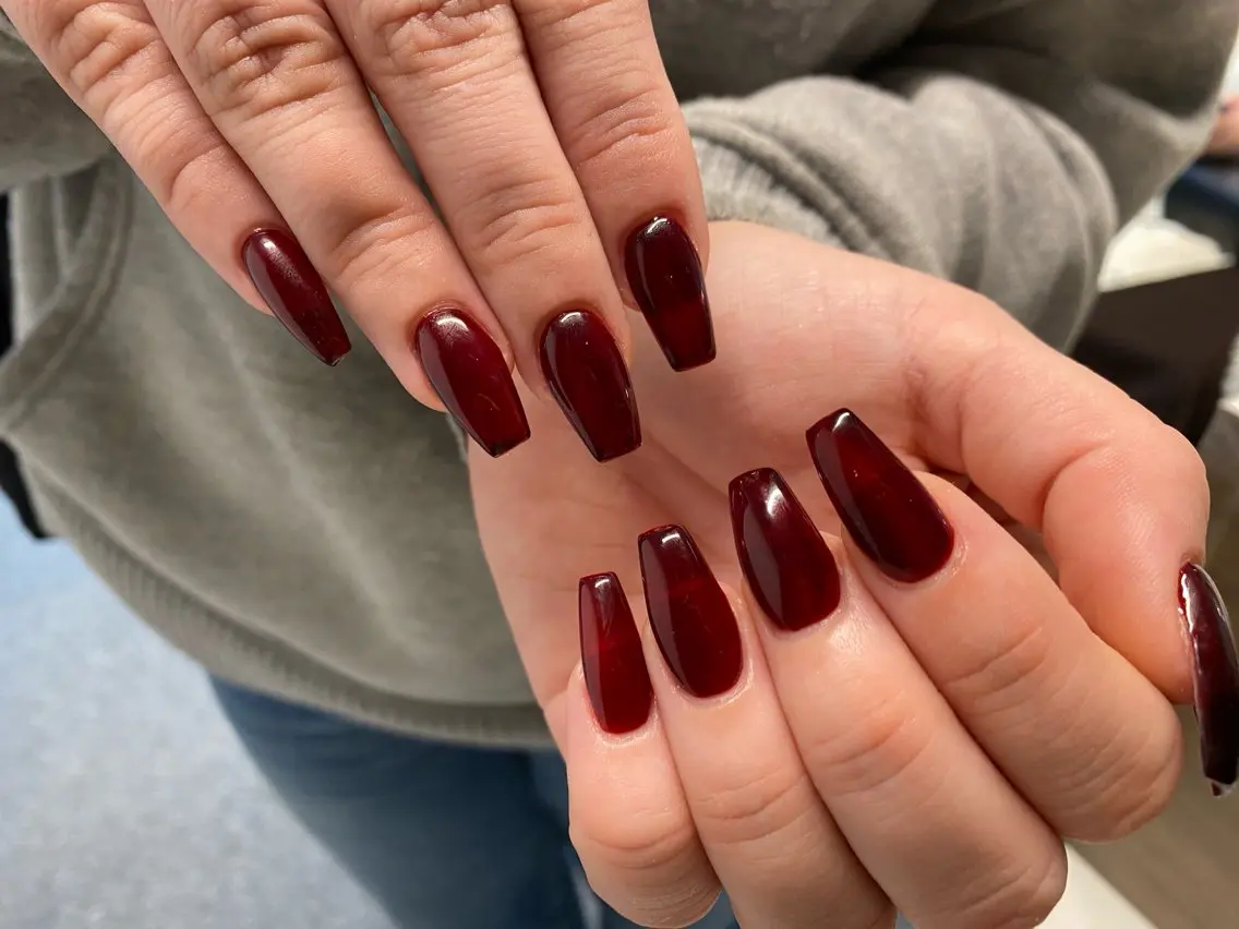 ネイル カジュアル チークネイル 成人式 ドット フレンチネイル ハンドネイル ゆず- Nail Salonのネイルデザイン