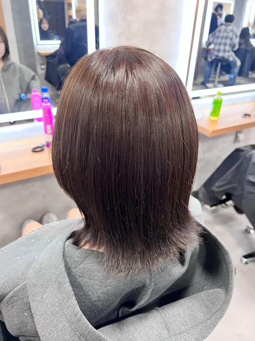 ミディアム ヘアカラー ヘアセット 透明感/韓国風 RENA🤎のヘアスタイル