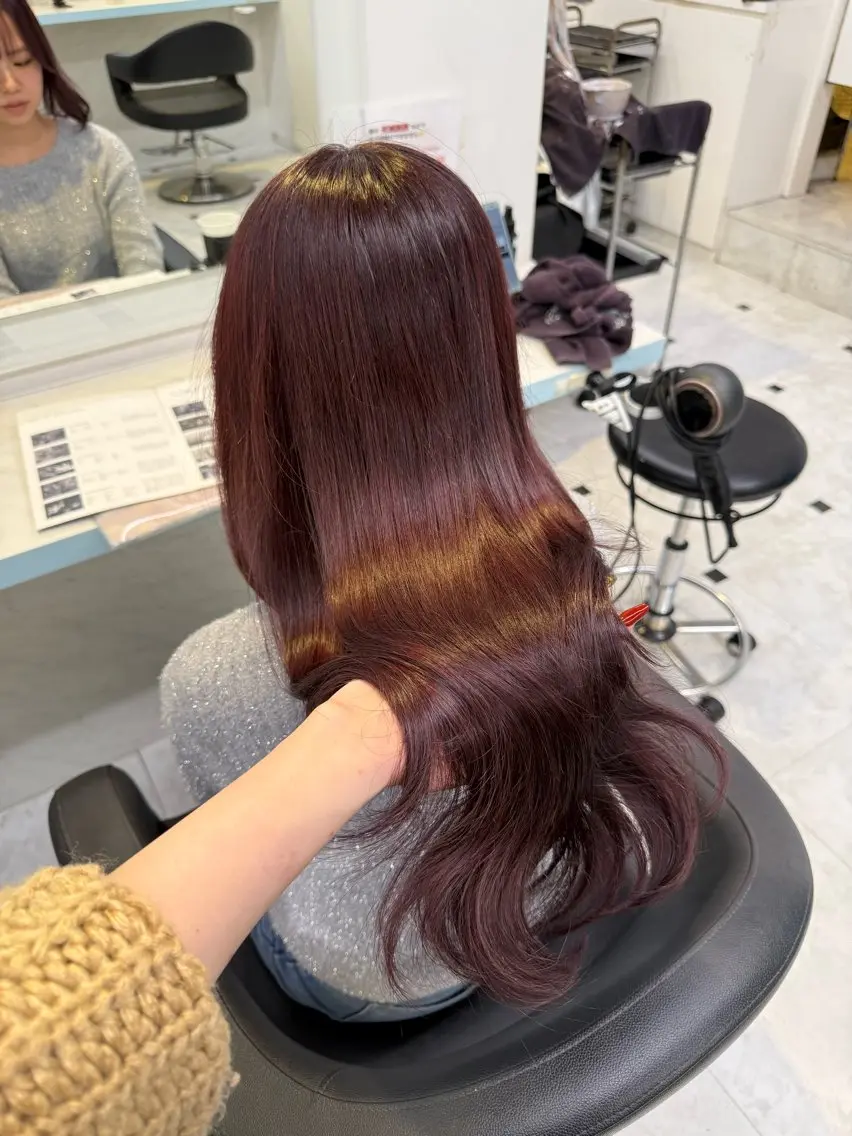 カラー ヘアカラー トリートメント ヘッドスパ ヘアセット 🇰🇷韓流暖色ヘア 🍒saaya🍒のヘアスタイル