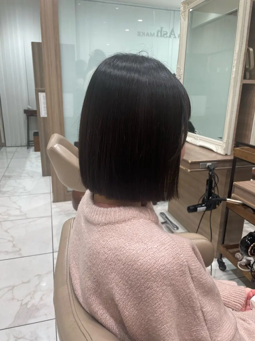 ミディアム カラー 透明感カラー ボブ 韓国透明感カラー🌀 yuukiのヘアスタイル