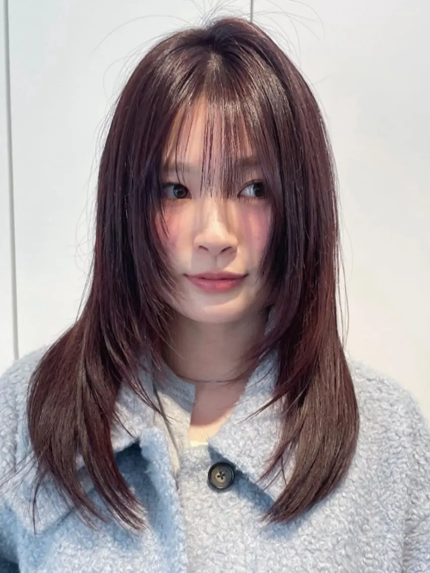 ミディアム カット ヘアカラー トリートメント レイヤー/ブリーチ ♥️【木坂 桃歌】のヘアスタイル