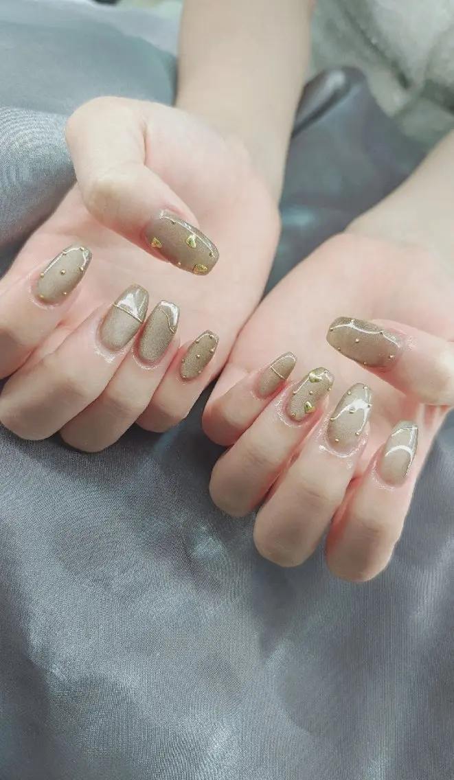 ネイル べっ甲ネイル チークネイル フレンチネイル 韓国ネイル ニュアンスネイル ♡Sherry  Nail♡のネイルデザイン