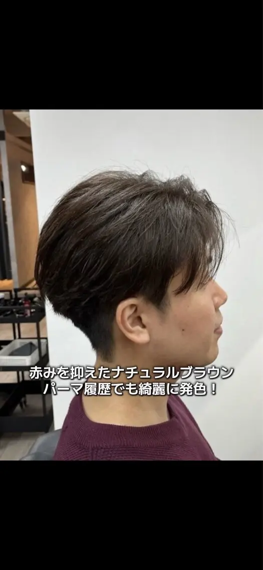ショート カラー メンズ ブラウンカラー ヘアカラー 🦖櫂斗🦖／ 大宮／透明感カラーのヘアスタイル