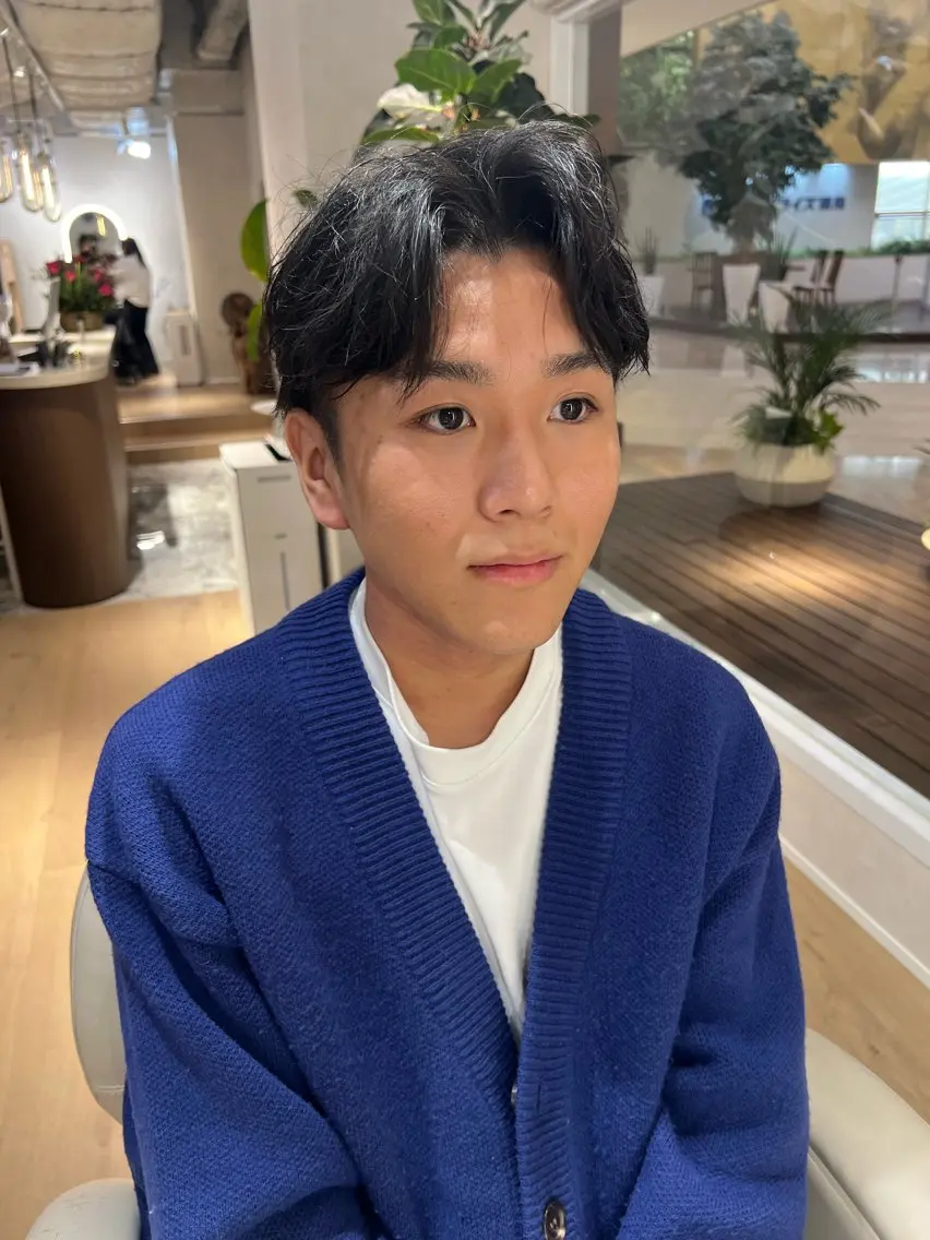 ショート パーマ メンズ カット パーマ 梅田茶屋町メンズ 専門美容師 山元一平のヘアスタイル