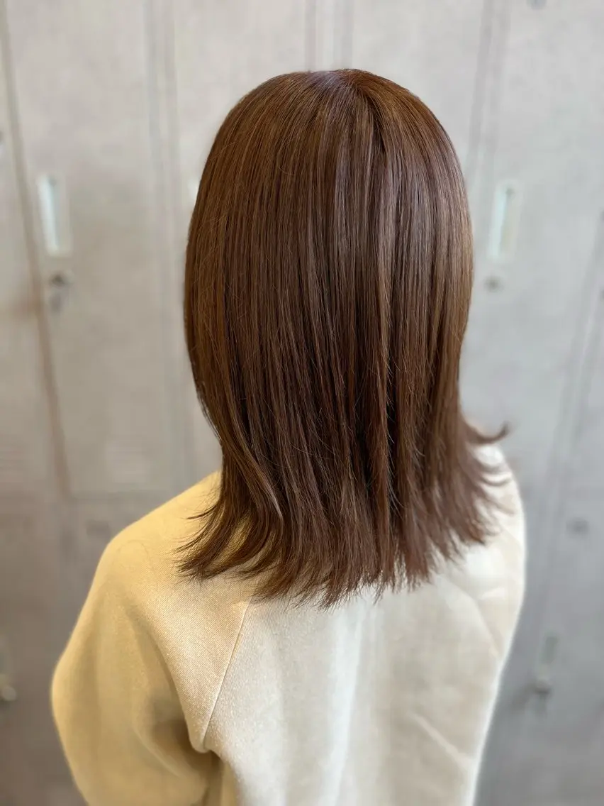 カラー ブリーチ ブラウンカラー ヘアカラー 福島 果音のヘアスタイル