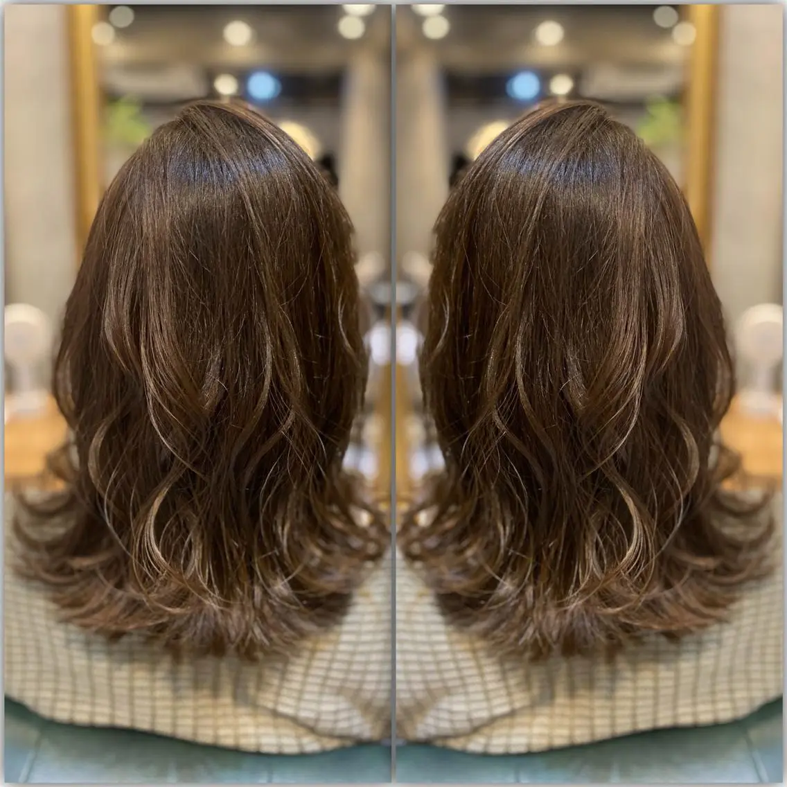 セミロング レイヤーカット 外ハネヘア glowm店長 加藤翔太のヘアスタイル