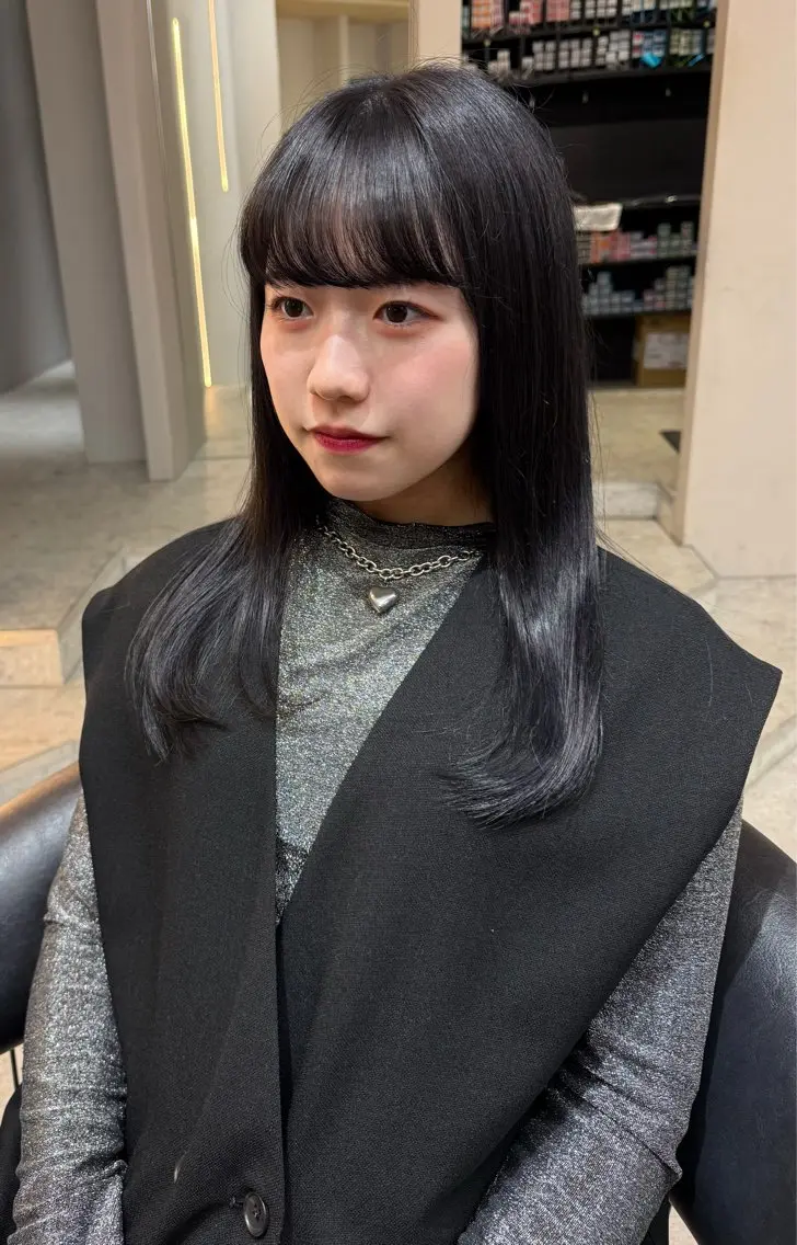 ロング くびれヘア 顔周りカット 髪質改善 韓国風ヘア レイヤーカット 平山 翔意のヘアスタイル