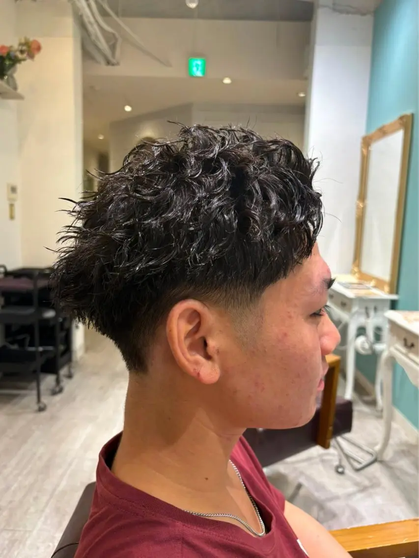 ショート メンズ カット パーマ 加藤 煌士/ワンカラーのヘアスタイル