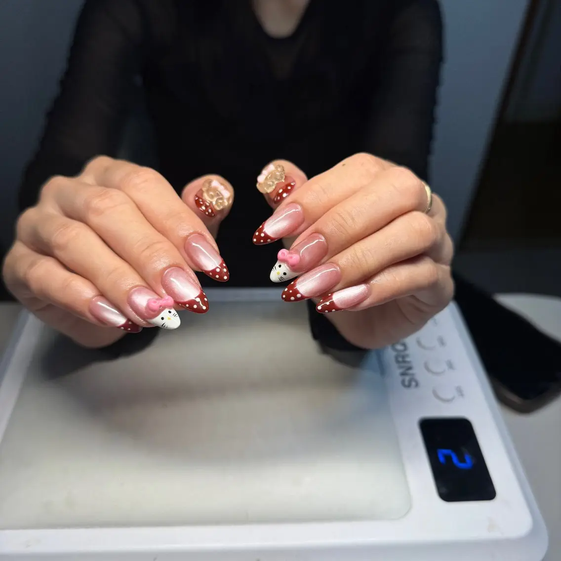 ネイル チークネイル フレンチネイル グラデーション 韓国ネイル マグネットネイル Hana Nailのネイルデザイン