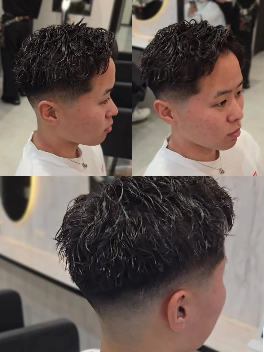 メンズ パーマ ショート メンズパーマ カット パーマ ヘアセット LEN名古屋/パーマ 海外ヘア/メンズ特化のヘアスタイル