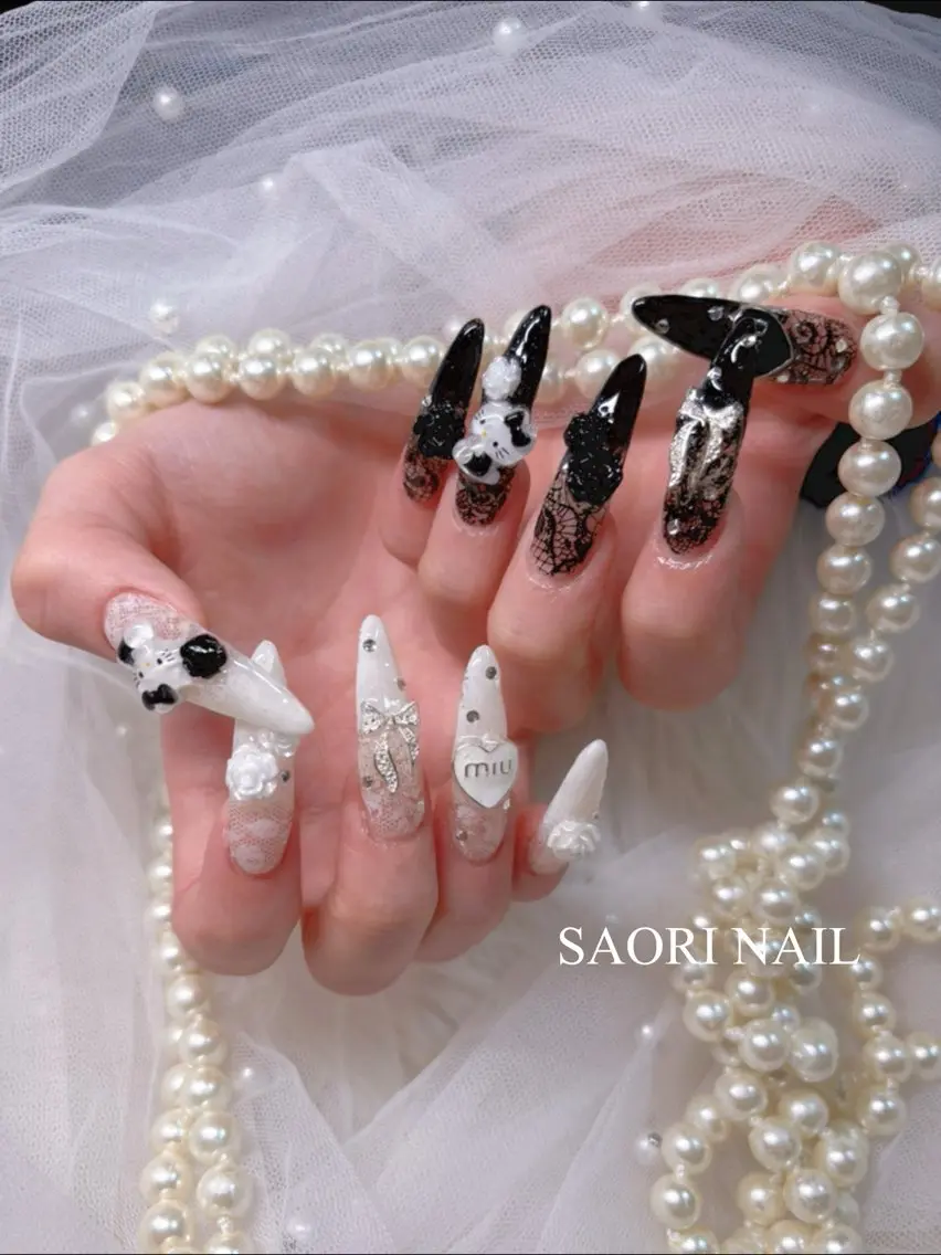 ネイル チークネイル フレンチネイル ジェルネイル ガーリー ハート SAORI NAIL /長さ出し専門店のネイルデザイン