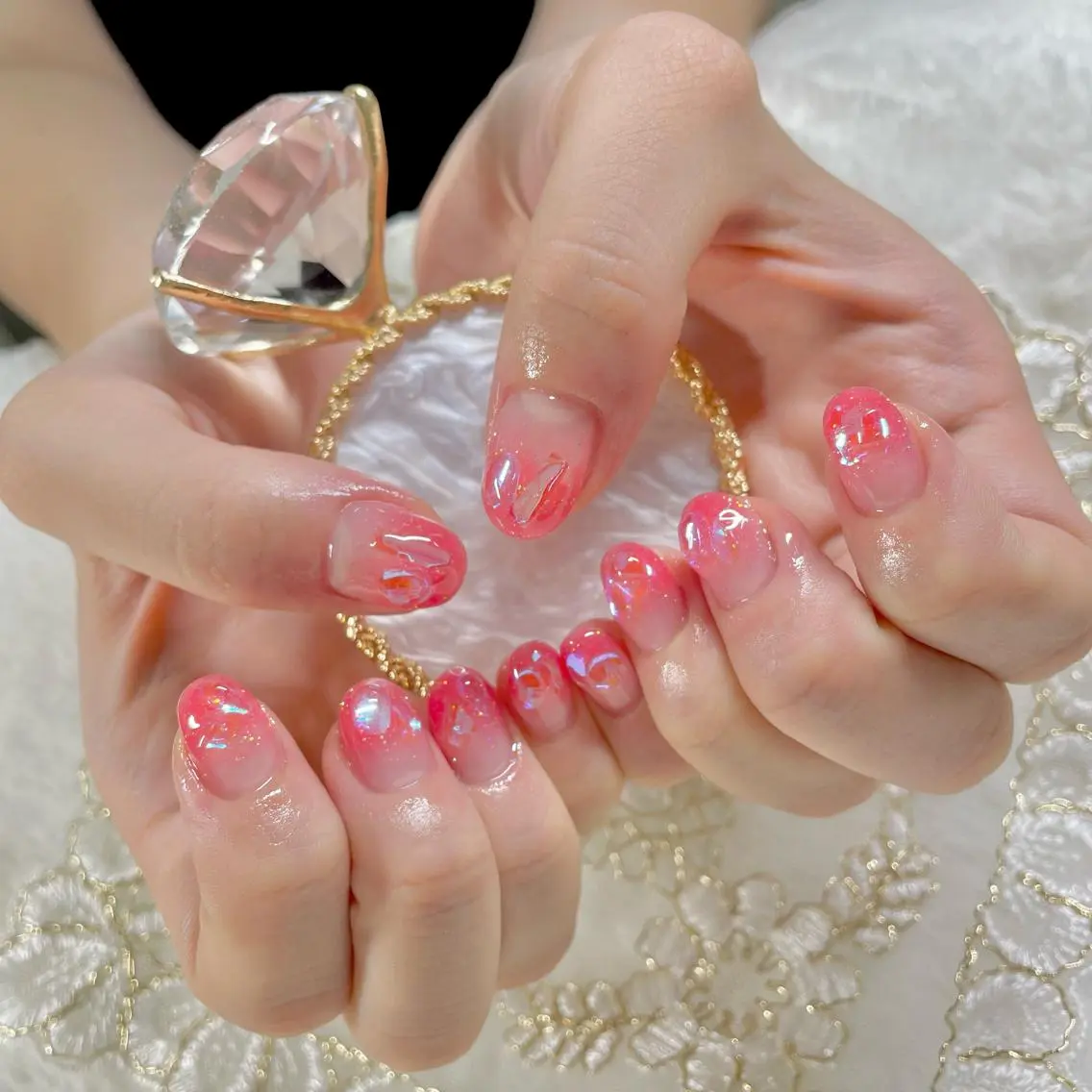 ネイル オーロラネイル ジェルネイル ストーンネイル J terrace Nailのネイルデザイン