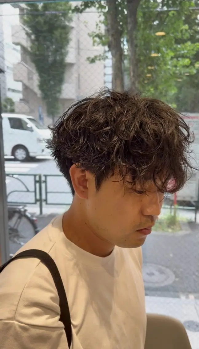 パーマ メンズ カット パーマ 🫧韓国レイヤー🫧 山本 侑平のヘアスタイル