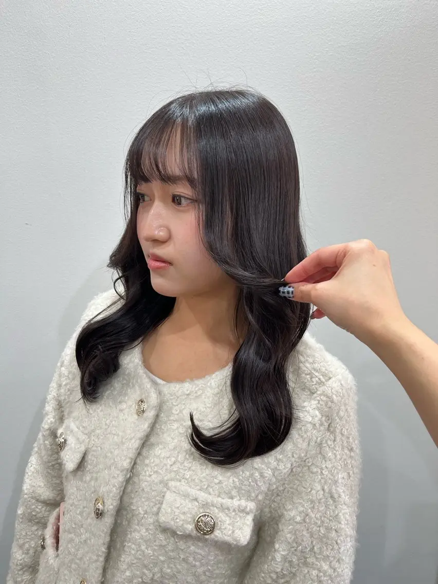 セミロング カラー グレージュ ラベンダーカラー ラベンダーグレージュ ラベンダーグレー 髪質改善/艶髪🫧 ｼｽﾞｸ🦥🌿のヘアスタイル