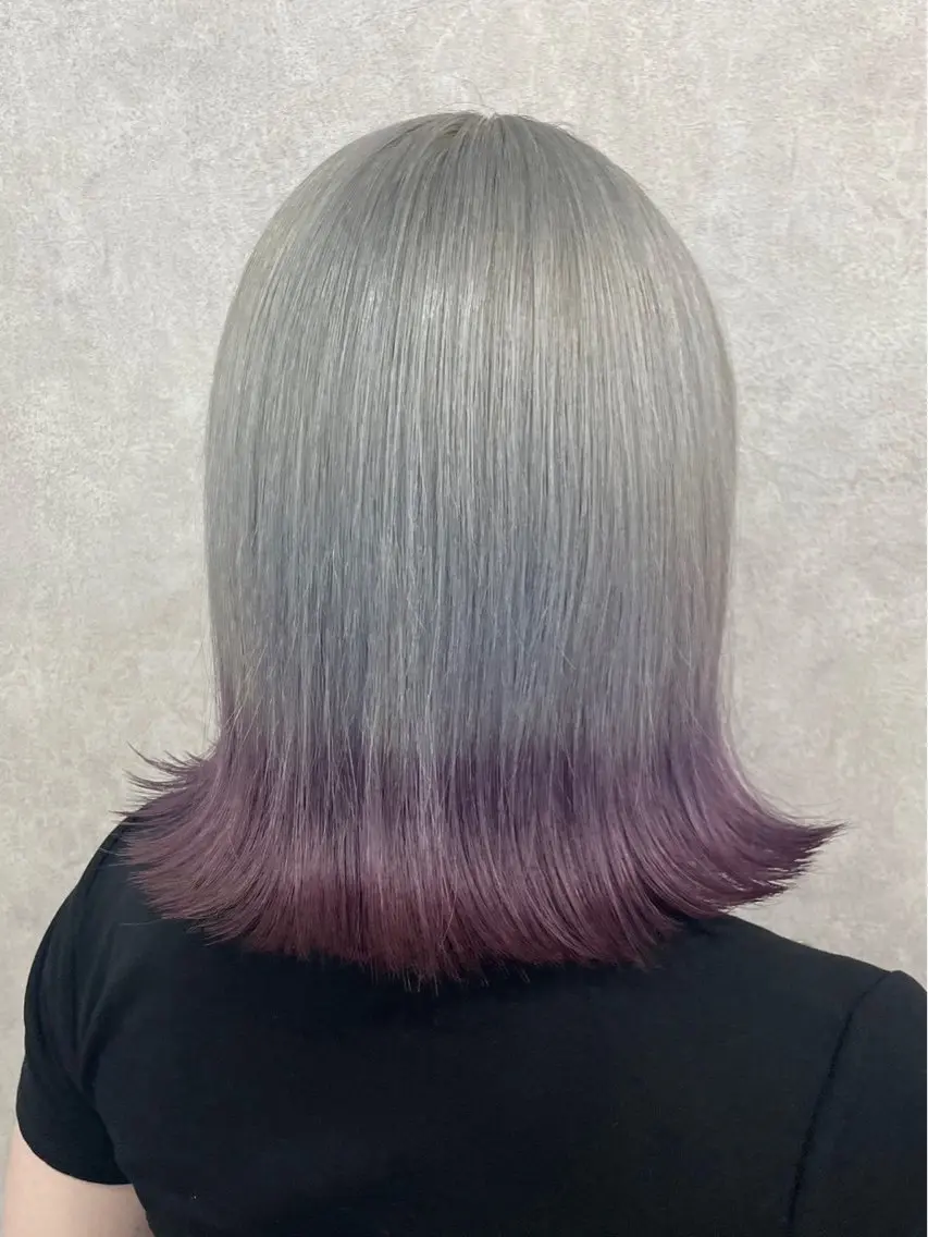 ミディアム カラー ヘアカラー トリートメント UNBLEACH ブリーチカラーのヘアスタイル