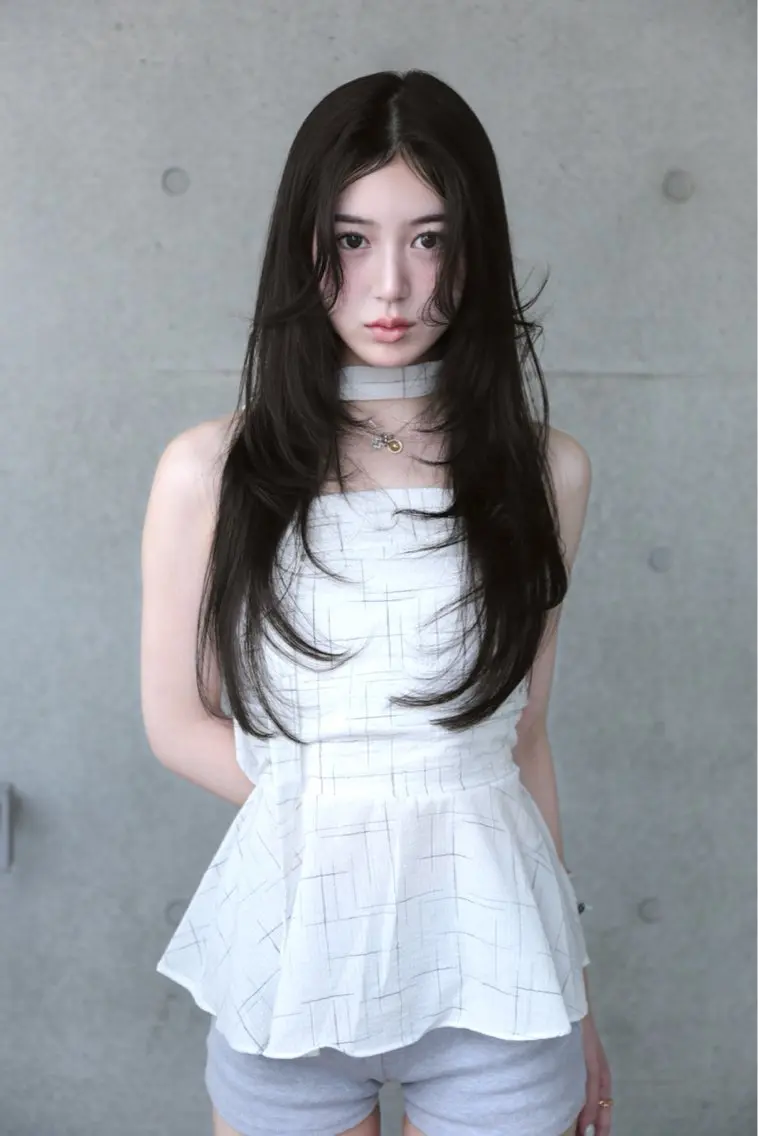 ロング カラー カット ヘアカラー トリートメント misato‎🤍 髪質改善ケアカラーのヘアスタイル