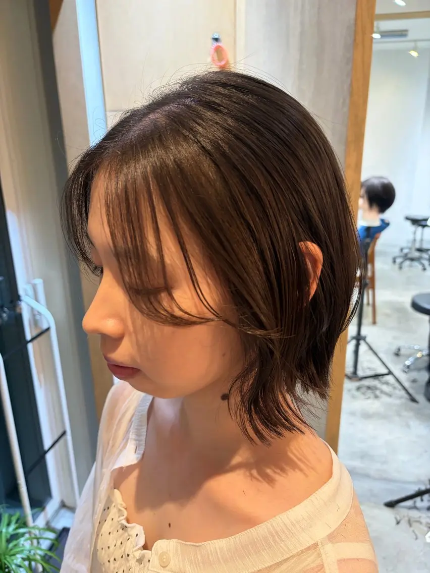 ミディアム ボブ くびれヘア レイヤーカット 🫧透明感カラー🫧 koharuのヘアスタイル
