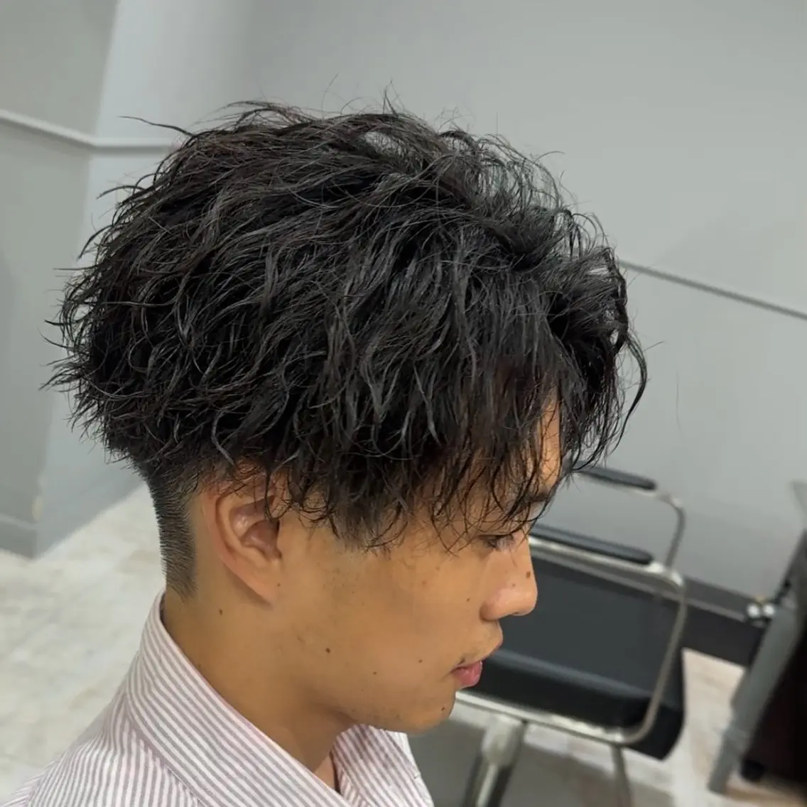 パーマ メンズ マッシュ 刈り上げ カット パーマ Miyabi.💋 ABEYLEVRAIのヘアスタイル