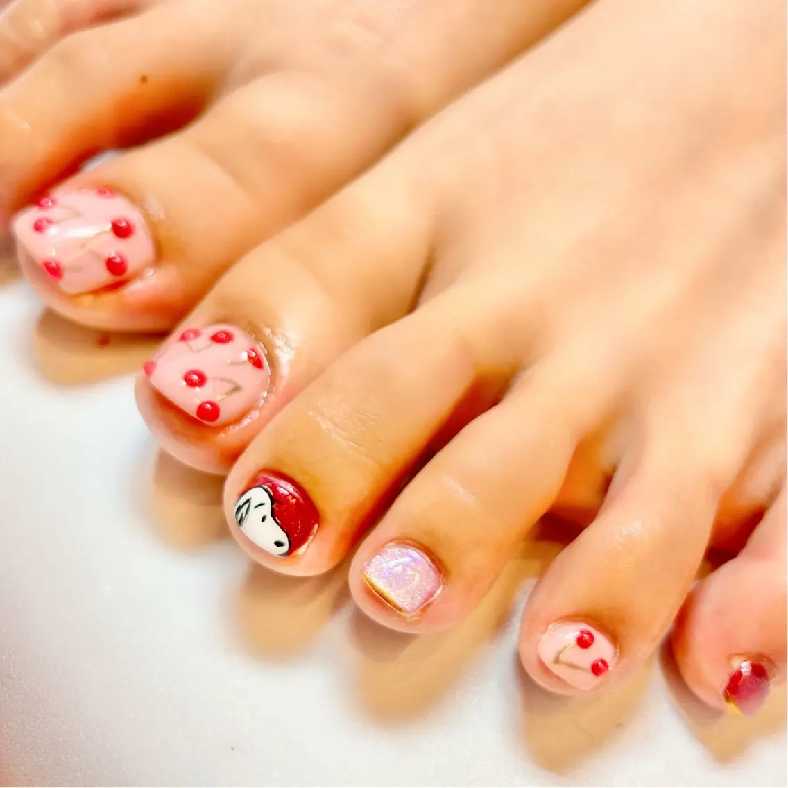 ネイル アートネイル オーロラネイル ジェルネイル 韓国ネイル ロングネイル フットネイル clover nailのネイルデザイン