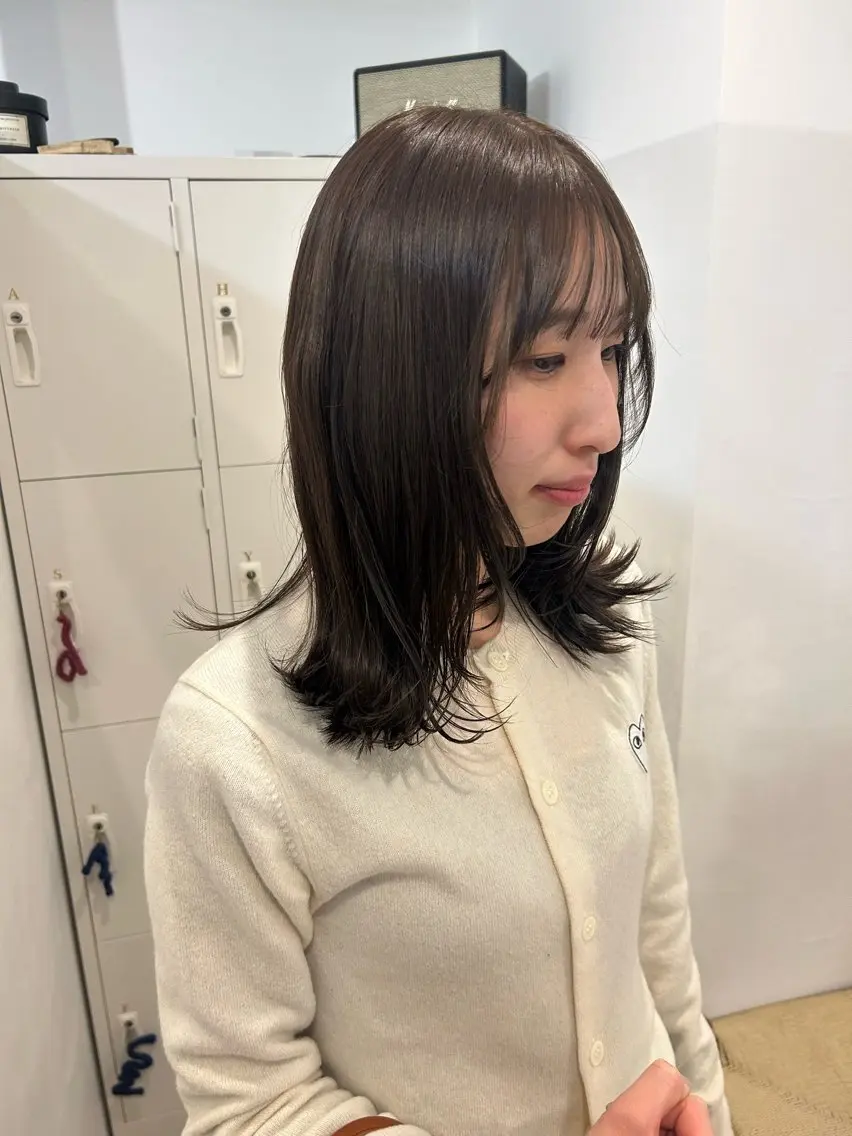 ミディアム レイヤーカット カット ヘアカラー トリートメント ボブ/レイヤー ナカミネアキナのヘアスタイル