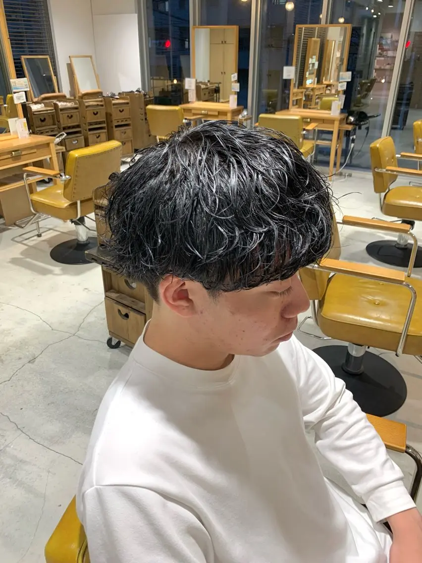 ショート パーマ メンズ メンズパーマ カット パーマ 森川 力のヘアスタイル