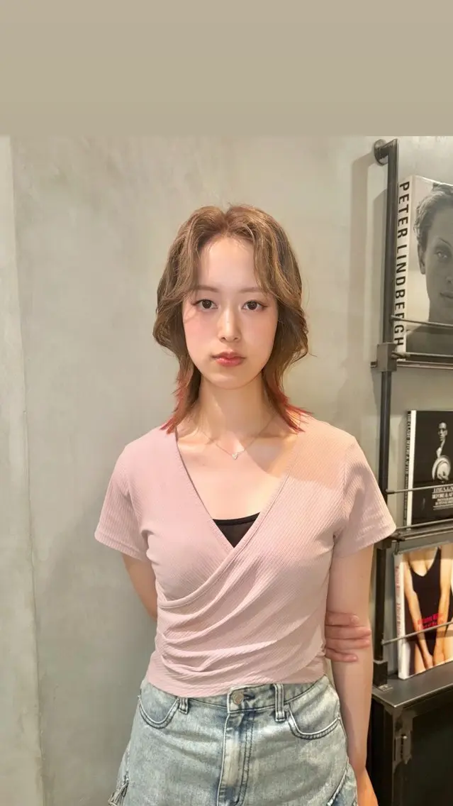 ミディアム カラー カット ヘアカラー トリートメント タナカ カナ🫧のヘアスタイル