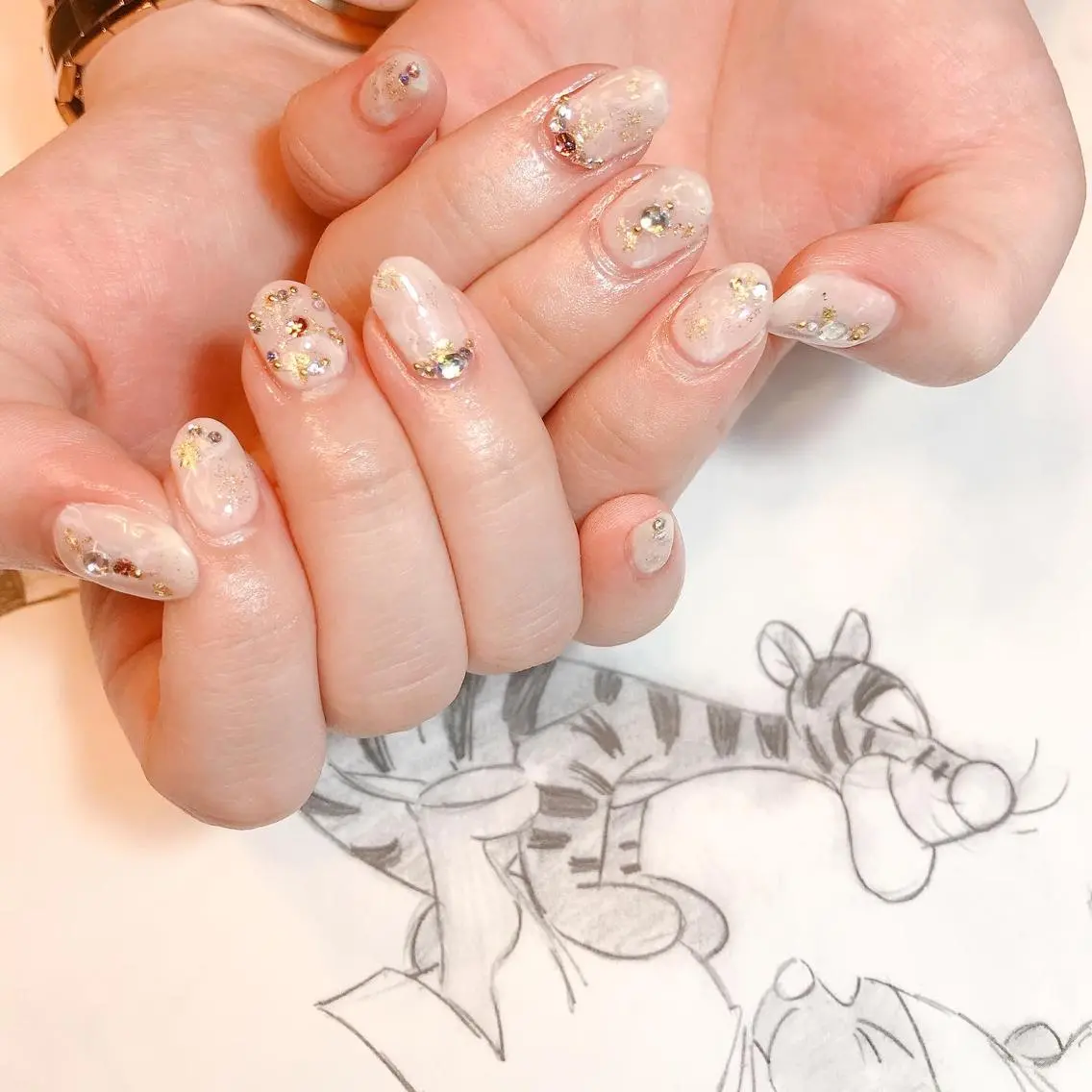 ネイル ストーンネイル owlnail /持込みデザイン専門のネイルデザイン