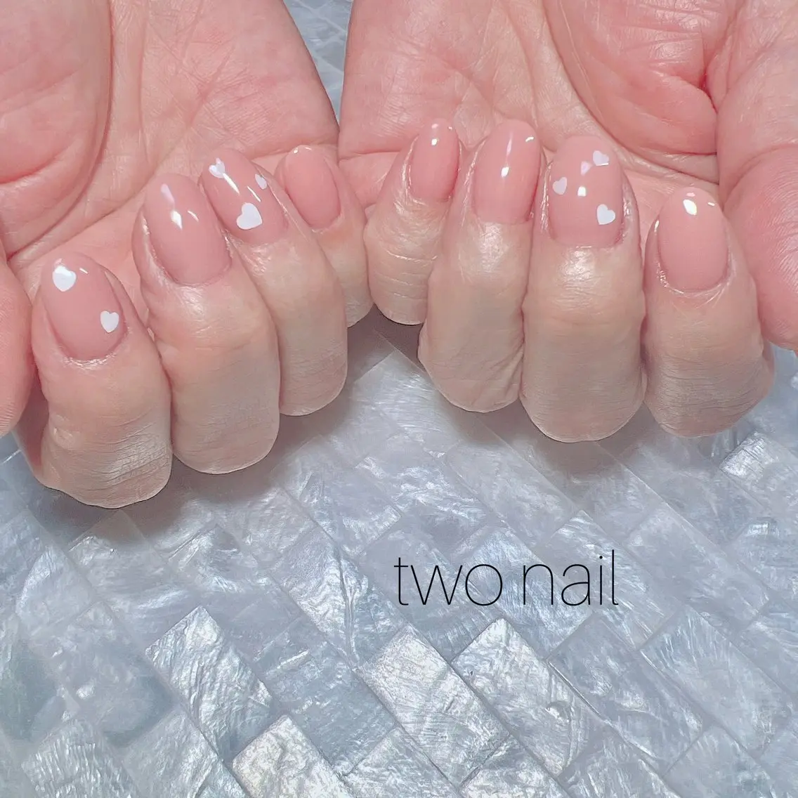 ネイル アートネイル ネイルチップ ホワイト ハンドネイル two nailのネイルデザイン