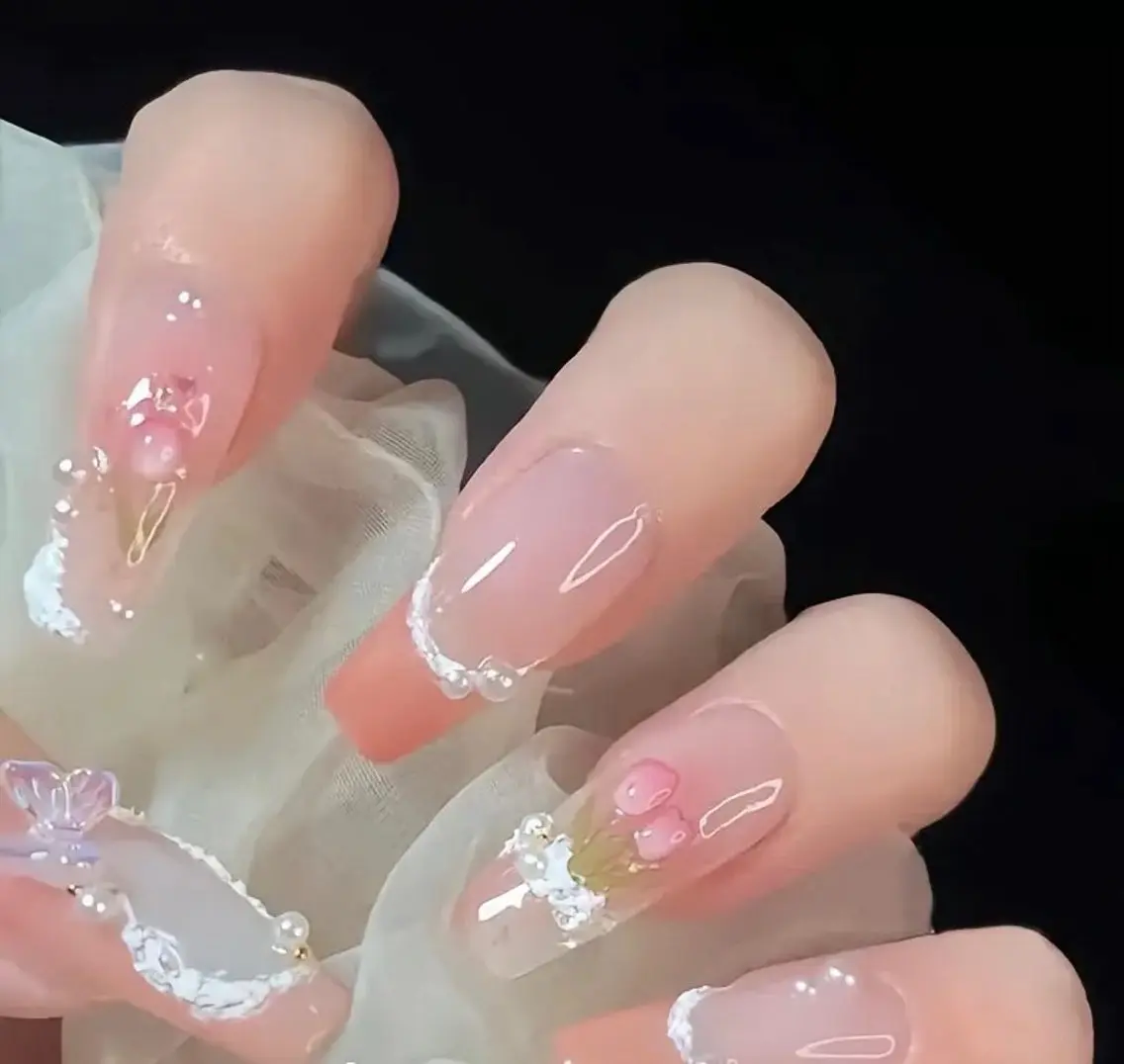 ネイル 長さ出し フットネイル フレンチネイル ジェルネイル 韓国ネイル ゆず- Nail Salonのネイルデザイン