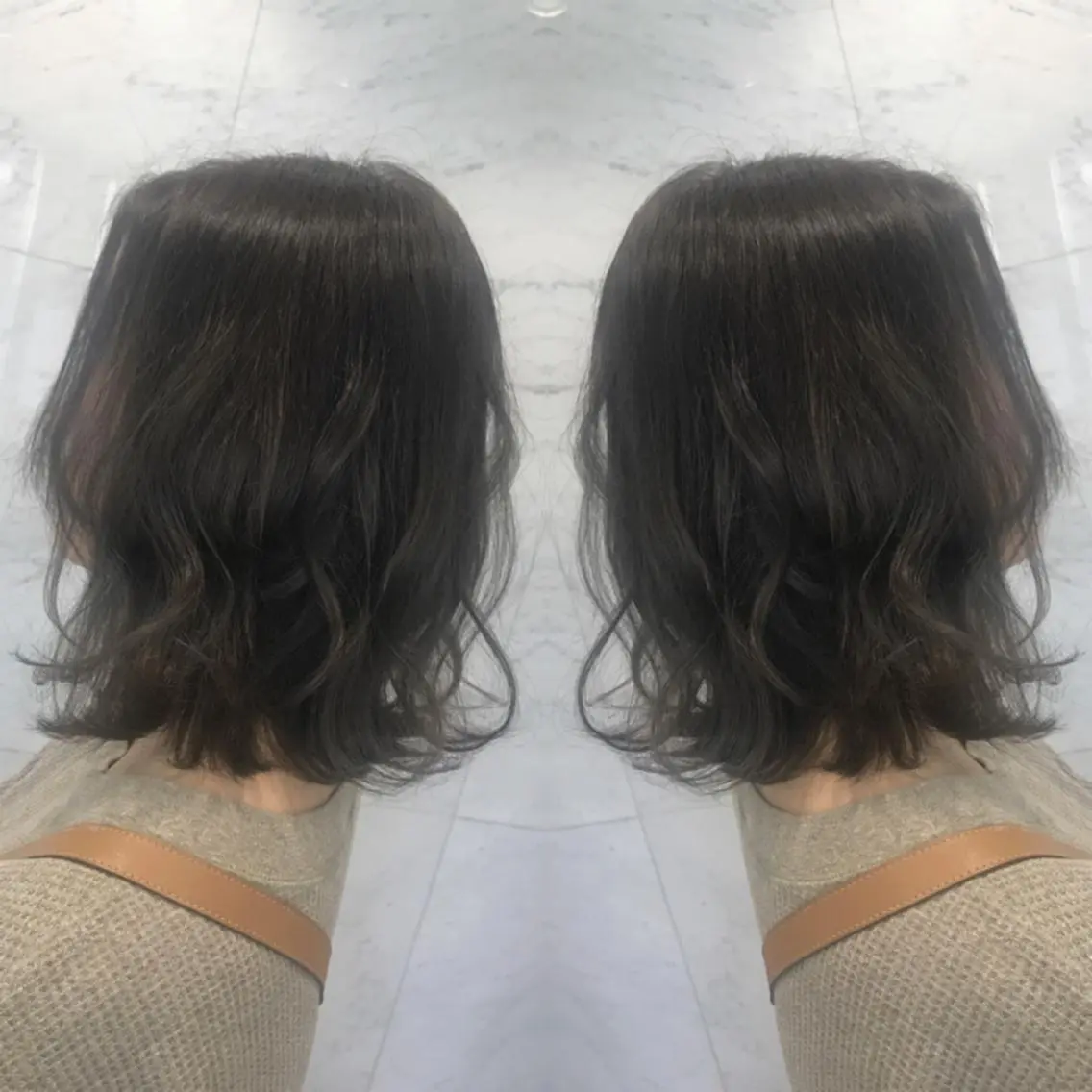 ミディアム カラー カット ヘアカラー トリートメント 重政 和樹のヘアスタイル