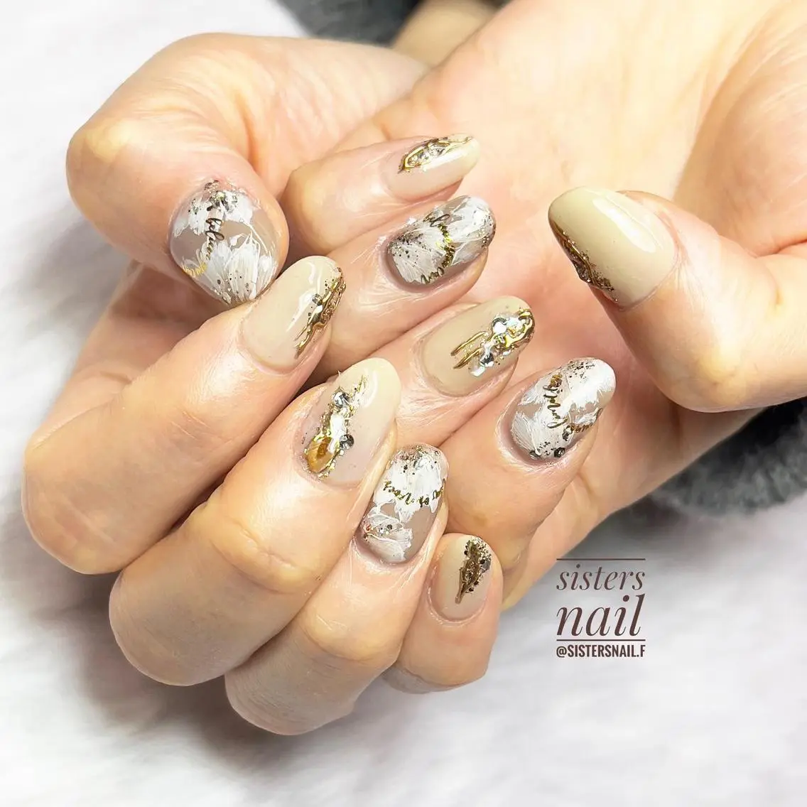 ネイル アートネイル フラワーネイル ホログラムネイル キラキラネイル ニュアンスネイル sisters nail.fのネイルデザイン