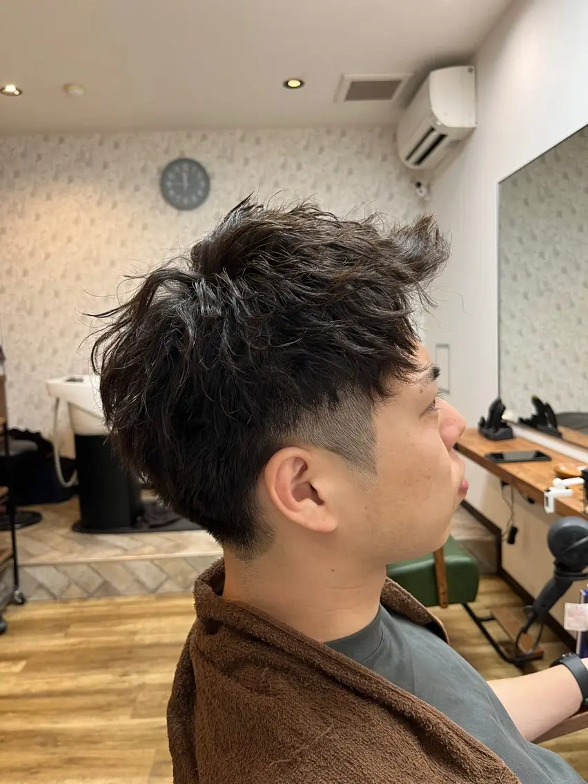 ショート パーマ メンズ モヒカン メンズパーマ ショートヘア ヘア＆ネイル＆アイ サロンパルヨンのマツエク・マツパデザイン