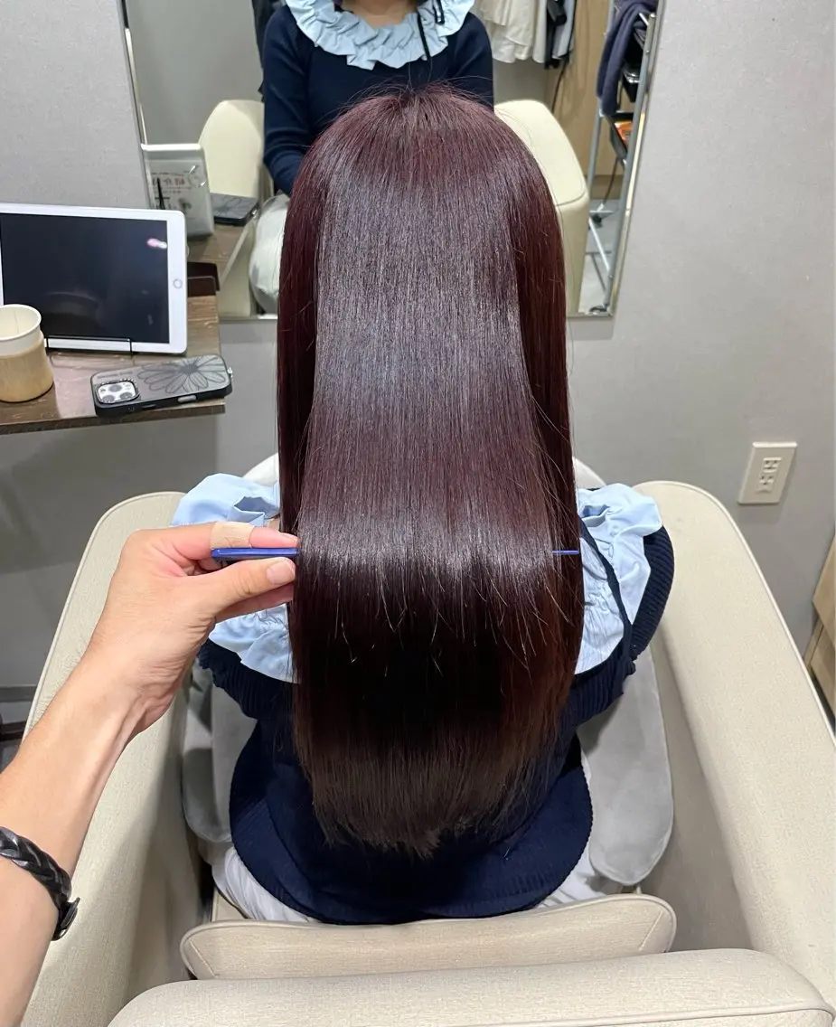 ロング カラー カット ヘアカラー トリートメント 博多/髪質改善/ /縮毛矯正/れいのヘアスタイル