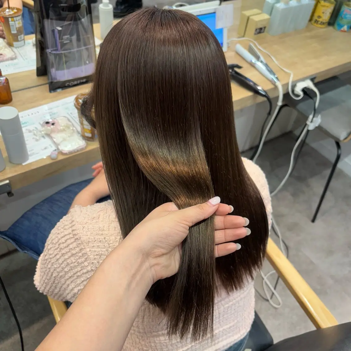 カラー ベージュカラー ブラウンカラー 透明感カラー 銀座：似合わせカラー オリーブ🫒アレンジのヘアスタイル