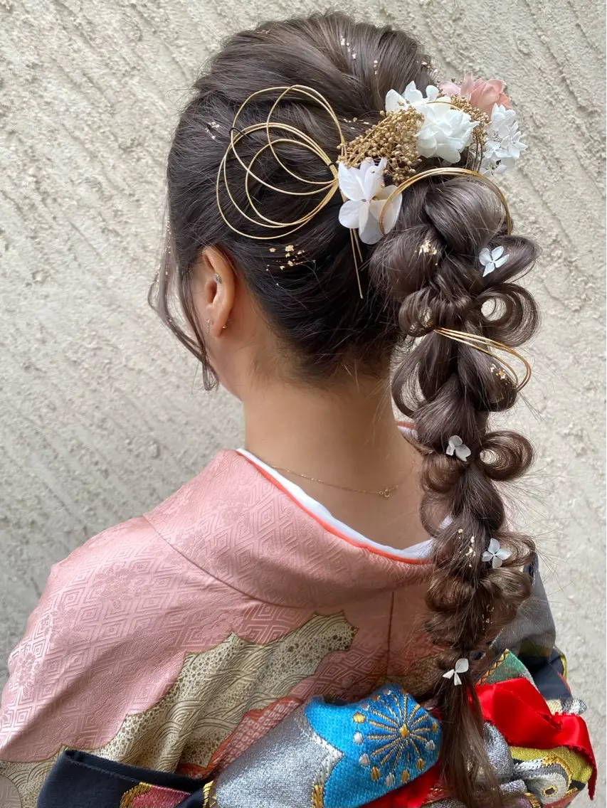 ロング ヘアアレンジ 成人式 ストカール✨ デジタルパーマ✨植松のヘアスタイル
