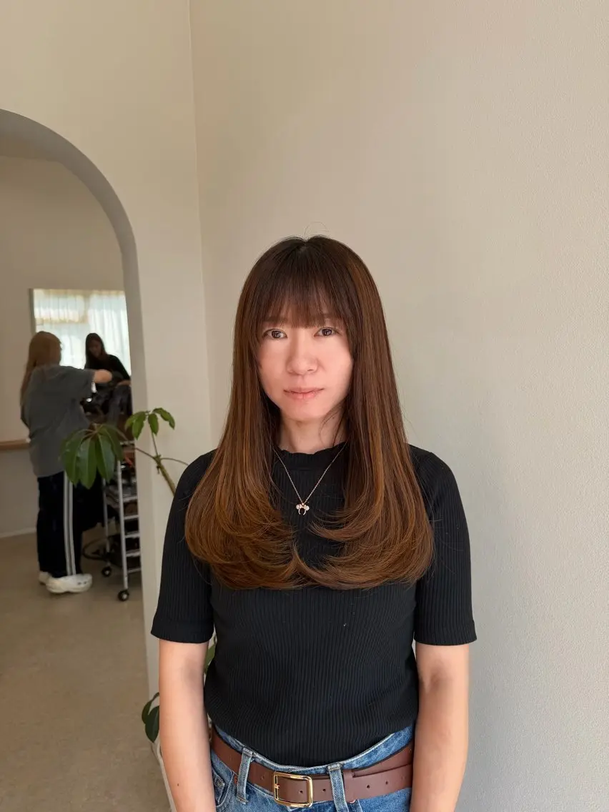 ロング mei/艶髪/透明感 /暗髪/ヘアセットのヘアスタイル