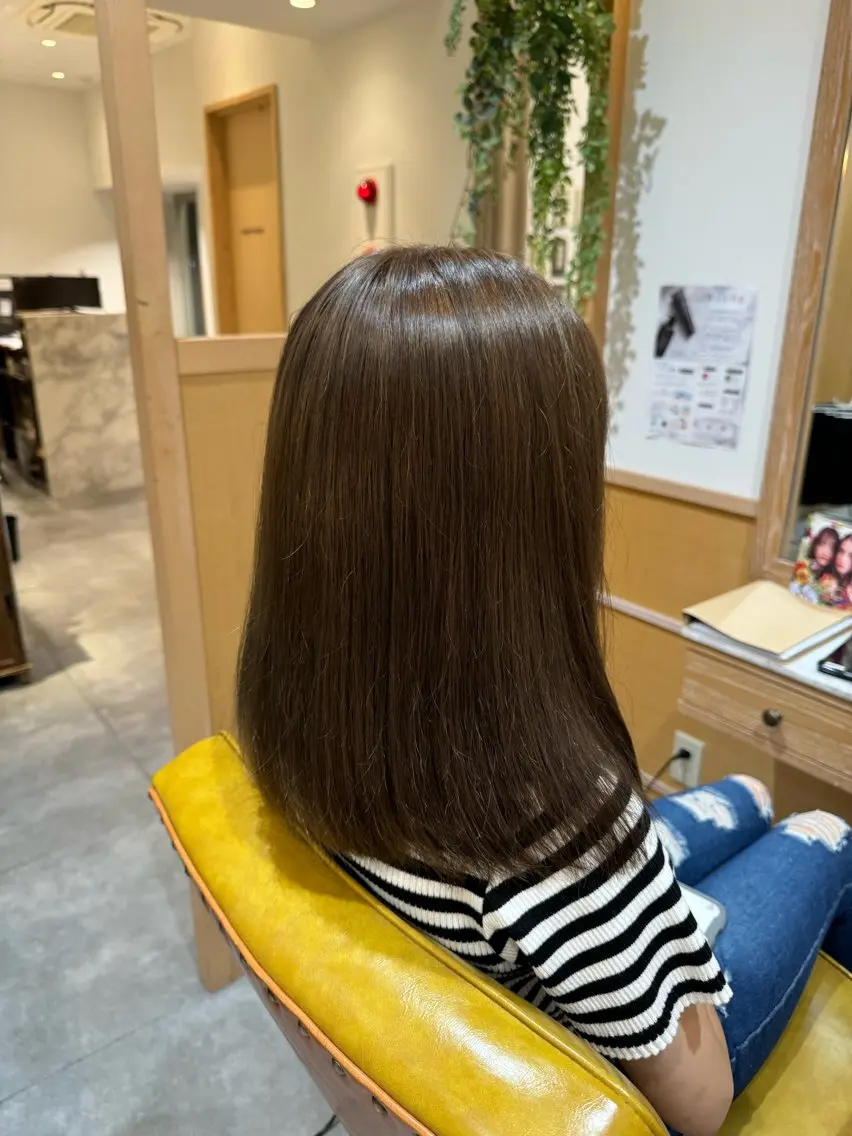 セミロング カラー ベージュカラー 木村 涼雅のヘアスタイル