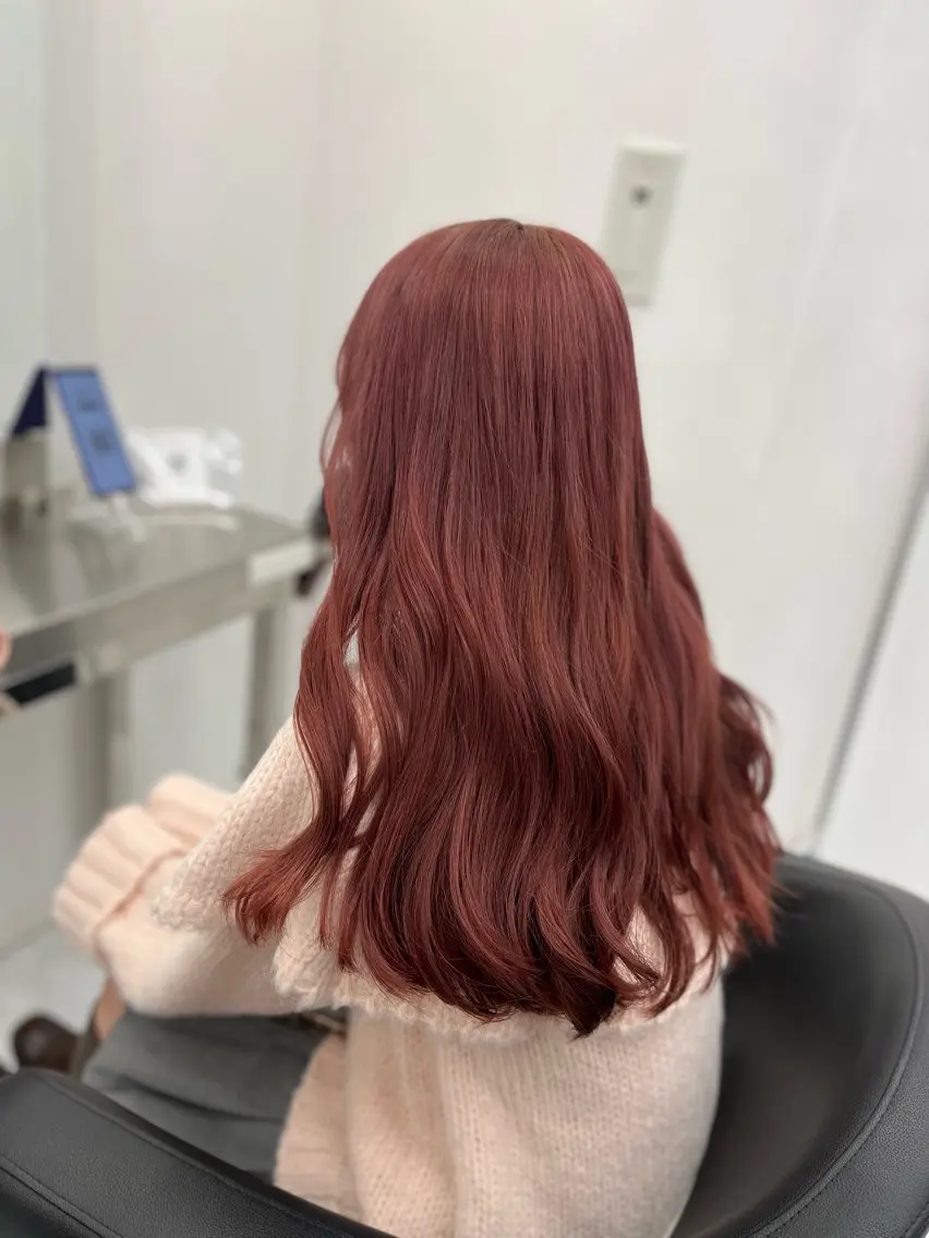 【12月限定価格❤︎】🎀ケアブリーチ込🎀ピンクカラー➕髪質改善トリートメント🫧🫧の写真