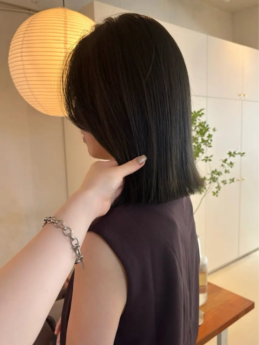 ミディアム カット ヘアカラー トリートメント 🍑透明感hair ・NENE🍑のヘアスタイル